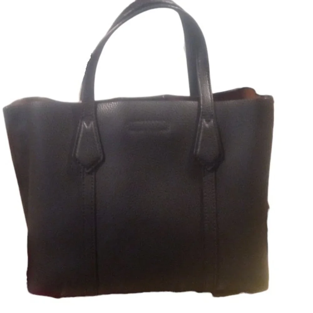 Tory Burch Black Small Leather Perry Tote Cross-Body & Top Handles Bag | NWOT
